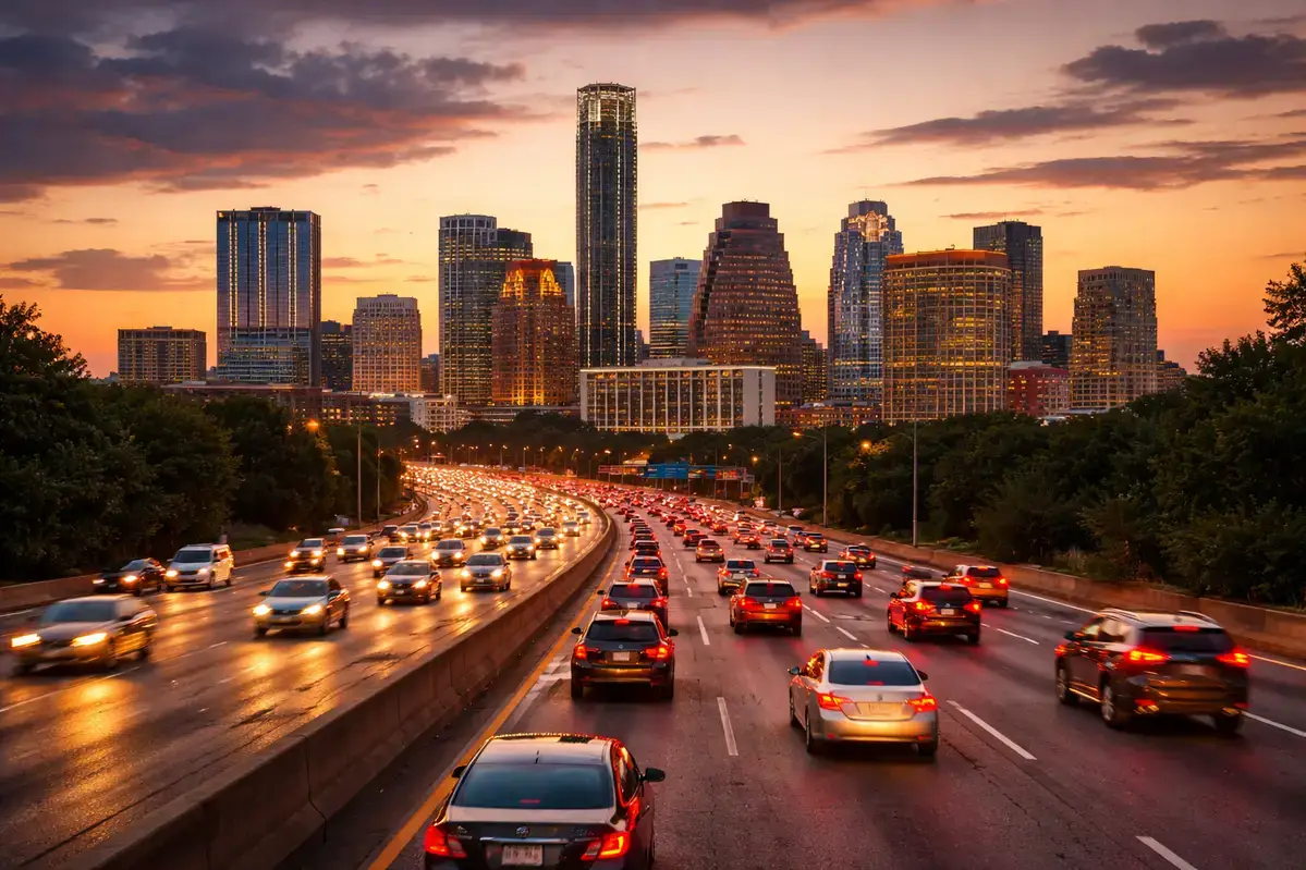 Las tarifas de los seguros de automóviles aumentan en Austin, Texas, debido al tráfico en la I-35.