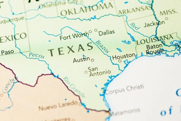 Mapa de Texas que muestra las principales ciudades