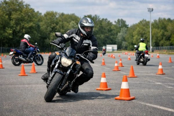 Un motociclista completa un curso de seguridad para motociclistas para reducir las tarifas de su seguro en Austin