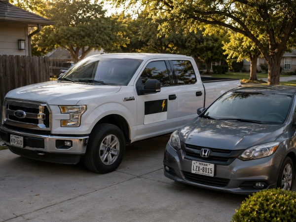 Camión empresarial versus auto personal