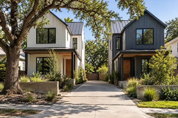 2 casas en un mismo lote en Austin vendidas como condominio: revisa quién asegura la estructura